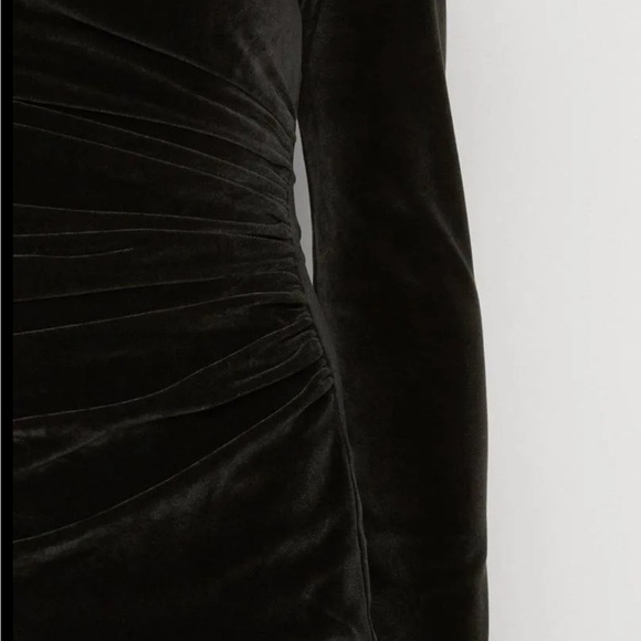 Abercrombie & Fitch Velvet Ruched Asymmetrical Neck Long Sleeve Mini Dress XL - Picture 3 of 14